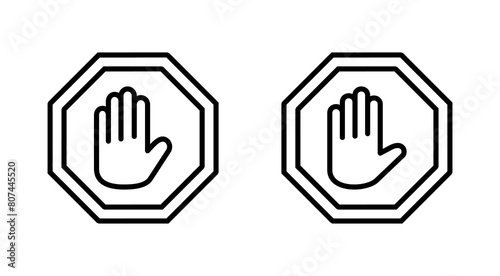 Wallpaper Mural Stop icon set. stop road sign. hand stop icon vector Torontodigital.ca
