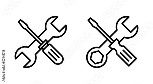 Repair tools icon set. tool icon vector. setting icon vector. Wrench and screwdriver. support, Service