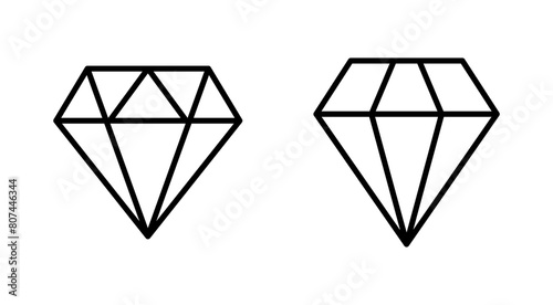 Diamond icon set. diamond gems vector icon.