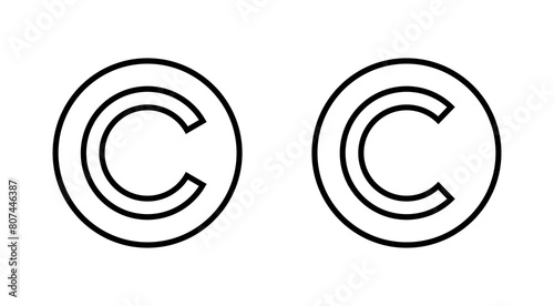 Copyright icon set. copyright symbols