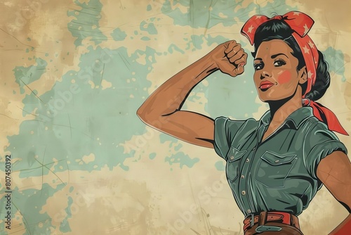 rosie the riveter inspiring brazilian womens rights movement vintage propaganda poster style illustration