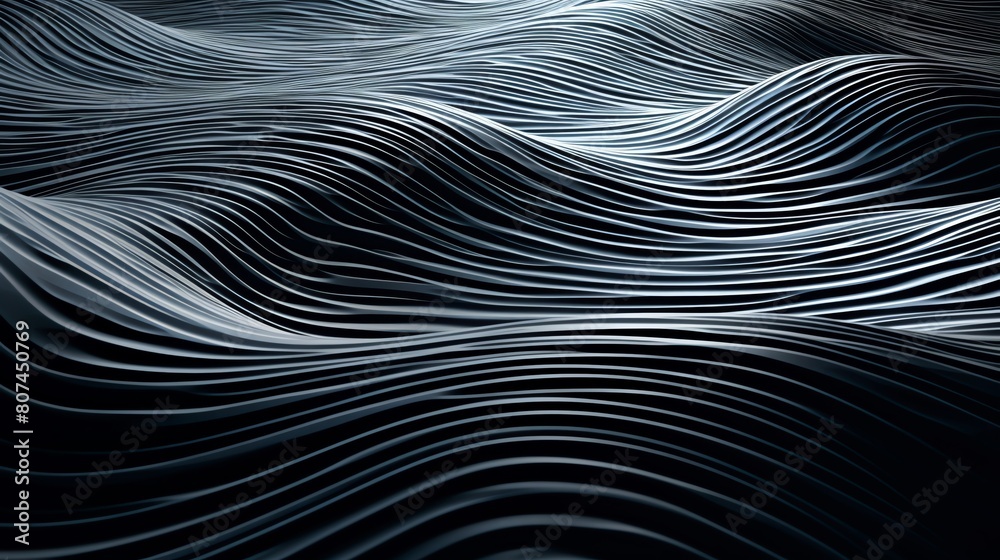 A black and white image of a wavy surface