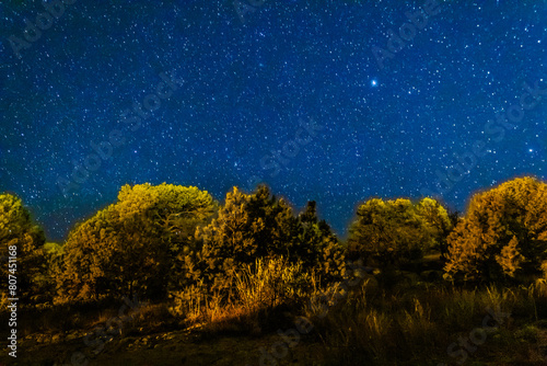 Starry night in the countryside in Monte Escobedo Zacatecas