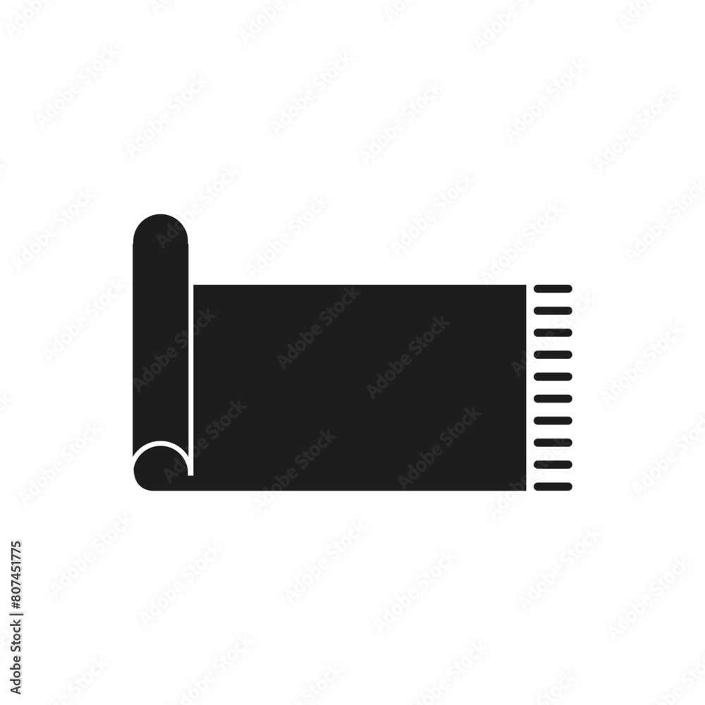 Minimalist carpet roll vector. Black rolled rug illustration. Interior design element. Home decor concept. Minimalist carpet roll vector. Black rolled rug illustration. Interior design element. Home decor concept.
