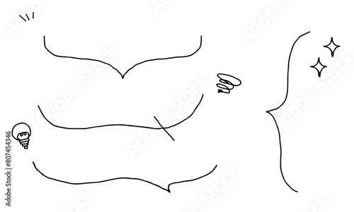 モノクロな吹き出しとあしらいセット