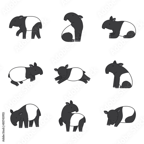 Cute tapir illustration