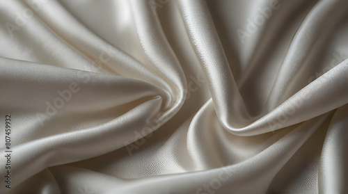 White silk fabric textured background genrative.ai  © Laila