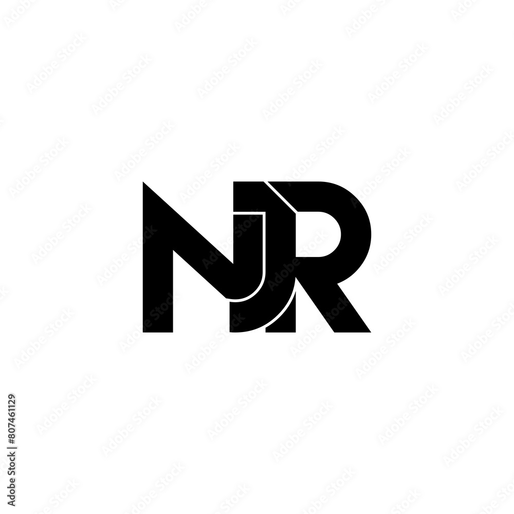 njr typography letter monogram logo design njr typography letter monogram logo design