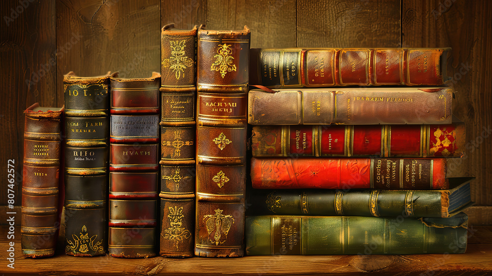 Eyecatching An old book on a wooden table Eyecatching An old book on a wooden table