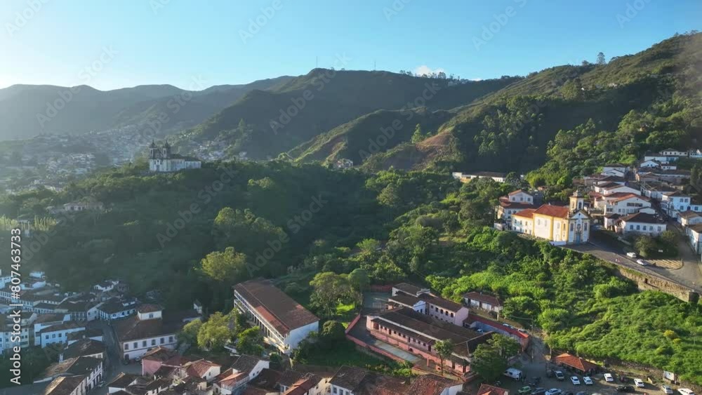 Discover the beauty of the iconic Nossa Senhora do Carmo Church in Ouro Preto, Minas Gerais, Brazil. Marvel at its unique architecture in an exciting drone flyover captured with the DJI Mavic 3. Explo