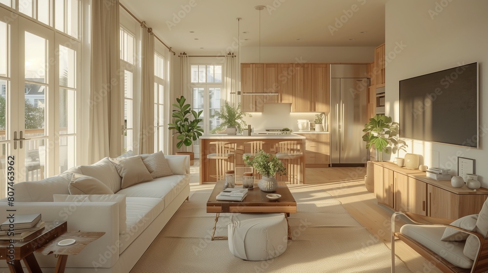 Rustic Interior with Creamy Wood Furniture and Abundant Greenery - A Serene Home Decor Embracing Natural Elements and a Relaxed Aesthetic Rustic Interior with Creamy Wood Furniture and Abundant Greenery - A Serene Home Decor Embracing Natural Elements and a Relaxed Aesthetic