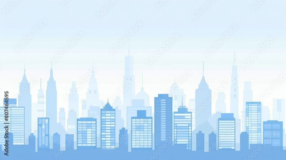 Minimalist Modern City BusinessBackdrop: Sequential Flat Buildings, Busy Streets, Clean Lines, Fresh Blue Sky, Abstract Elements Fusion