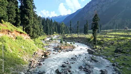 Trek to Lake Tarsar, Jammu and Kashmir, India from the air