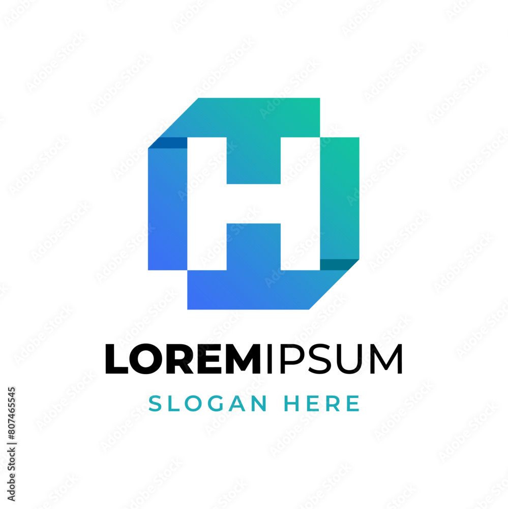 Letter H icon logo template
