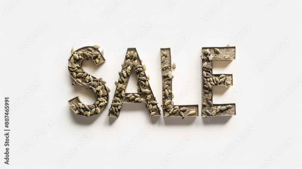 The word Sale created in Cardamom Typography. The word Sale created in Cardamom Typography.