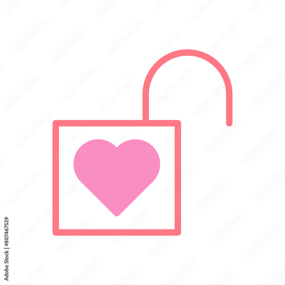 Padlock love icon duotune red pink valentine illustration Padlock love icon duotune red pink valentine illustration