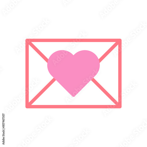 Massage love icon duotune red pink valentine illustration