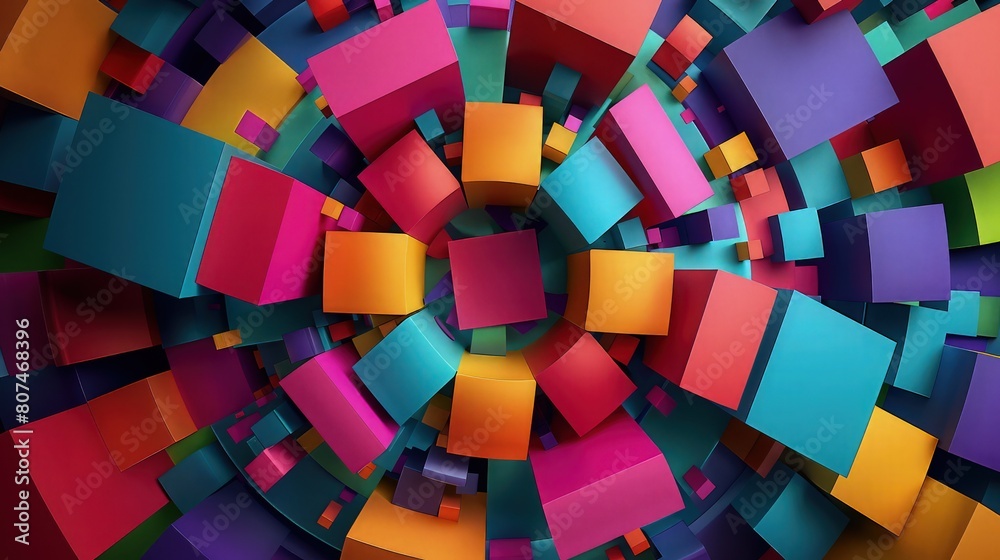 A surreal illustration of abstract geometric shapes attach background A surreal illustration of abstract geometric shapes attach background