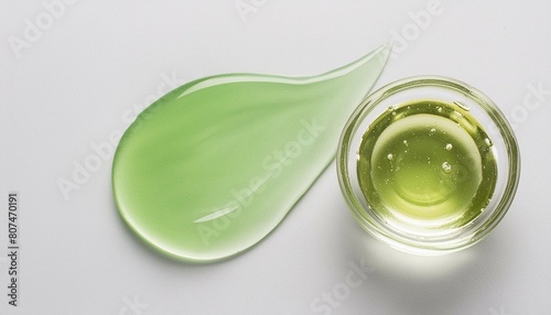 Retinol face serum sample top above flatlay image; copyspace for text