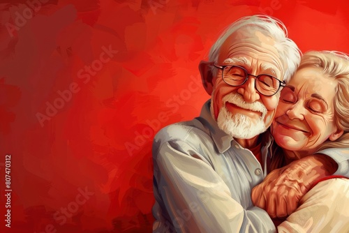 Grandparents day Poster design, realistic, HD, copy space - generative ai © Nia™