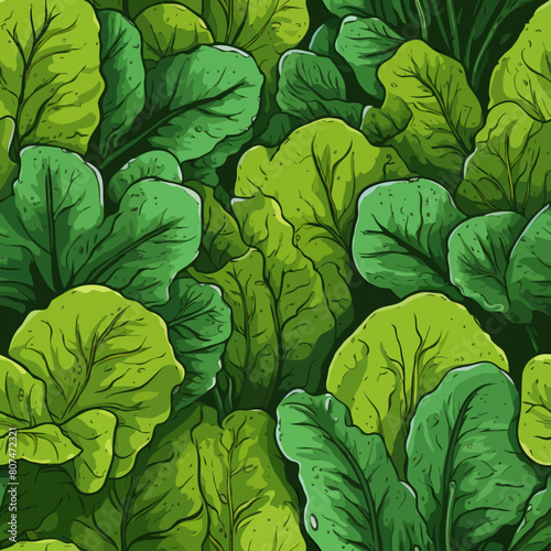Seamless Colorful Spinach Pattern