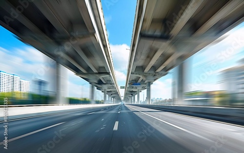 Blurred flyover movement with very beautiful city background
