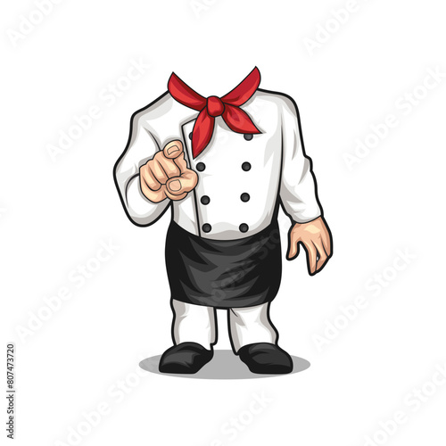 chef caricature body vector.eps
