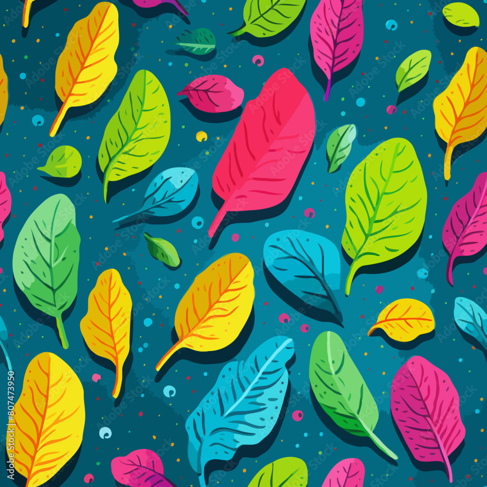 Seamless Colorful Spinach Pattern Seamless Colorful Spinach Pattern