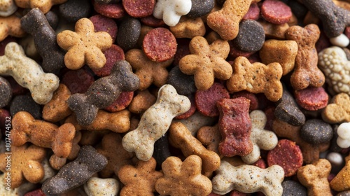 Dog food with different shapes generative ai