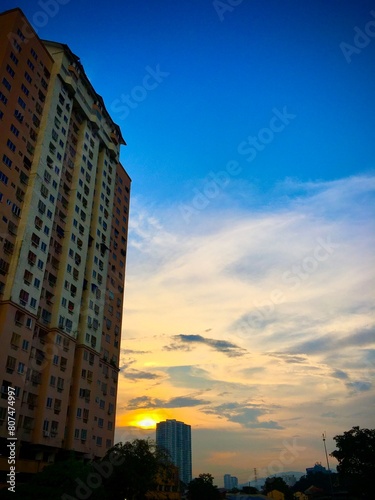 Editorial photo of the sky and buildings at dusk on Jalan Kok Lian  Kuala Lumpur  Malaysia on May 6  2024