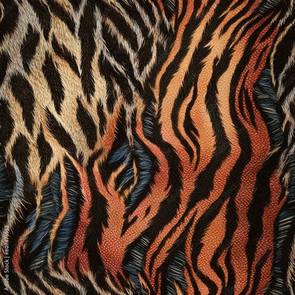 Tiger seamless pattern, leather skin of tiger Tiger seamless pattern, leather skin of tiger