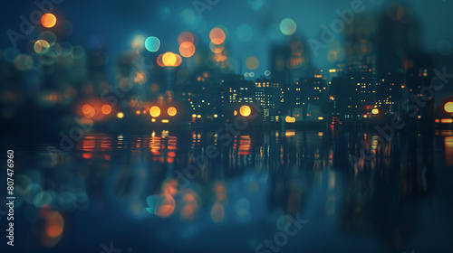 City nightlife blur bokeh background.