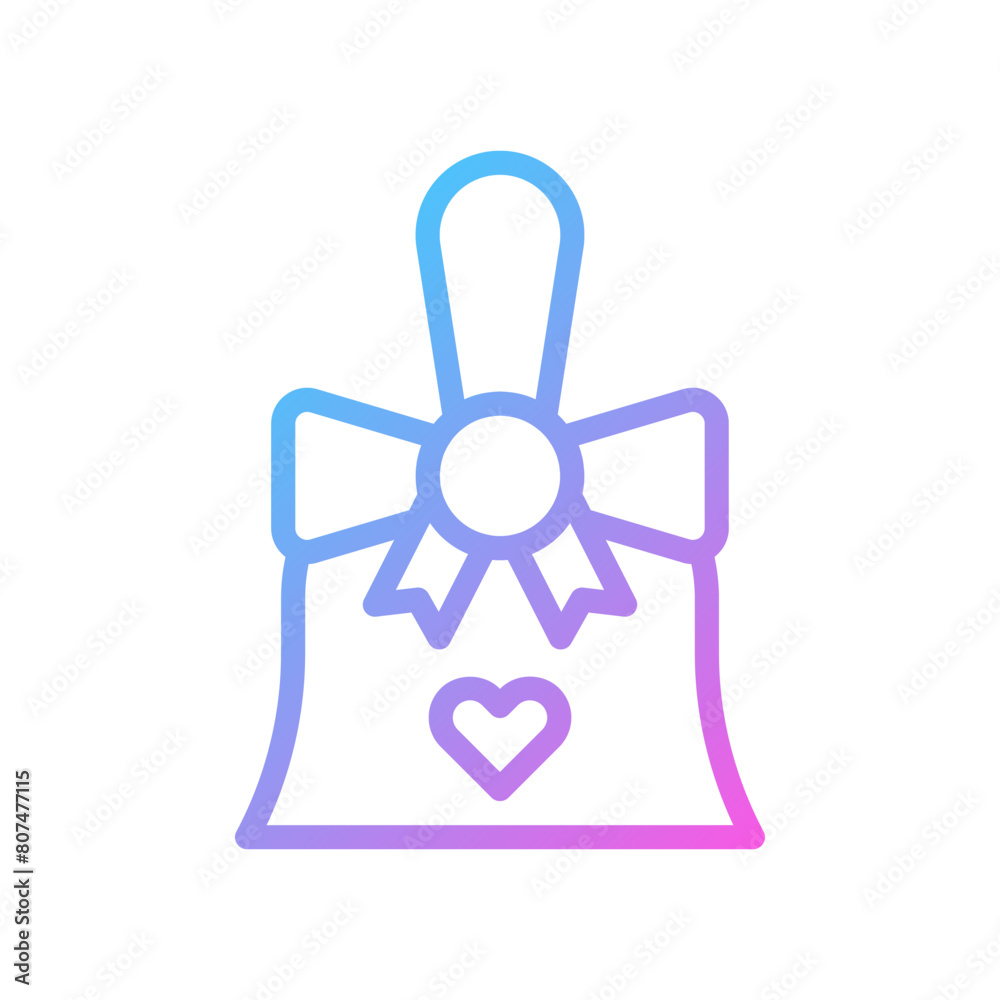 Bell love Icon gradient blue purple valentine illustration Bell love Icon gradient blue purple valentine illustration