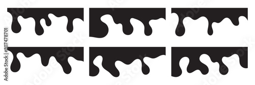 Template of Modern Dividers Shapes for Website Pictogram Set. Curve Lines, Drops, Wave Collection of Abstract Design Element for Top, Bottom Page Web Site. Border shape for website. 11:11