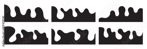 Divider Shape for Website Set. Abstract Design Elements for Web Page. Vector banner header and separator. Top and Bottom on Website, App, Banners or Posters. 11:11