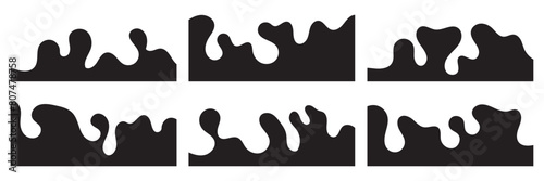 Divider Shape for Website Set. Abstract Design Elements for Web Page. Vector banner header and separator. Top and Bottom on Website, App, Banners or Posters. 11:11