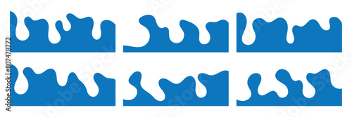 Divider Shape for Website Set. Abstract Design Elements for Web Page. Vector banner header and separator. Top and Bottom on Website, App, Banners or Posters. 11:11