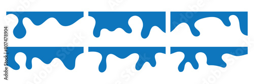 Vector Set of Template Dividers with Drops, Waves and Geometric Shapes. Wave Shape, Curve Line, Drops Separator Effects Collection For Poster, App, Banner. Isolated Vector Illustration. 11:11