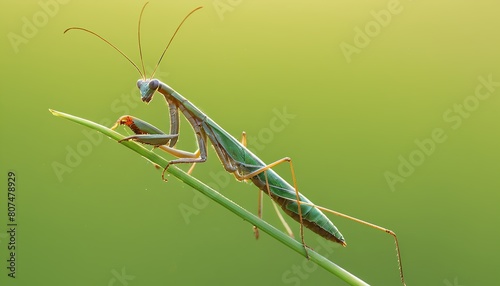 Camouflaged Predator: A Praying Mantis Blends into its Natural Habitat photo