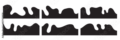 Vector Set of Template Dividers with Drops, Waves and Geometric Shapes. Wave Shape, Curve Line, Drops Separator Effects Collection For Poster, App, Banner. Isolated Vector Illustration. 11:11