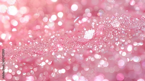 Sparkling pink glitter background with shimmering light reflections