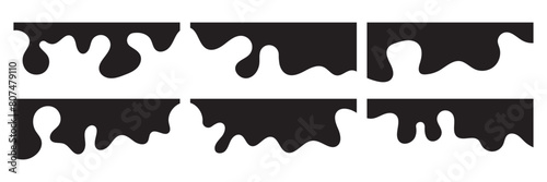 Template of Modern Dividers Shapes for Website Pictogram Set. Curve Lines, Drops, Wave Collection of Abstract Design Element for Top, Bottom Page Web Site. Border shape for website. 11:11