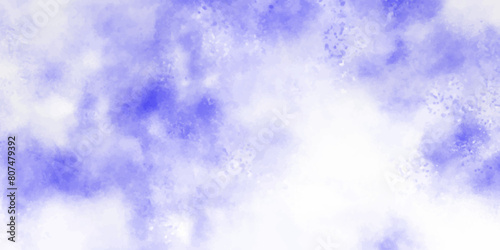 Abstract background with violet sky with clouds, neon dramatic background. Dye Blue Watercolor background. Light grey bubbly patterns and textures watercolor background.  studio with no people with.
