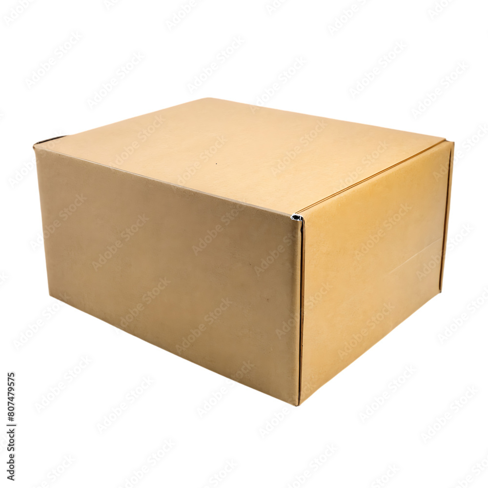 Empty cardboard box isolated on transparent background packaging box mock Empty cardboard box isolated on transparent background packaging box mock