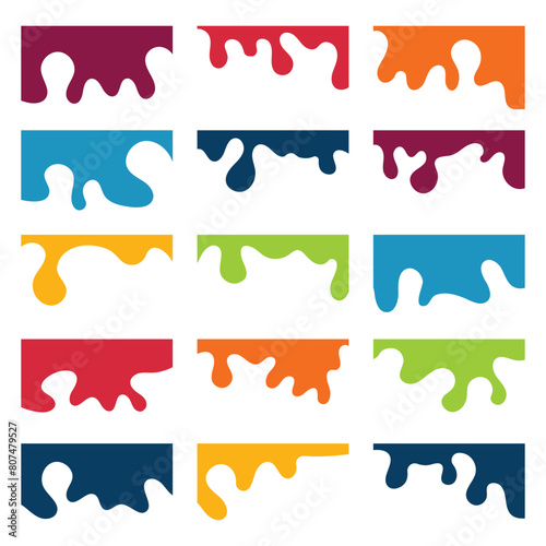 Compilation of assorted shapes for web page headers or footers. Design template serving as a separator on a landing page. Website border and header set. 11:11