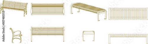 vector illustration, sketch design, drawing of a garden chair for sitting, classic vintage ethnic model 