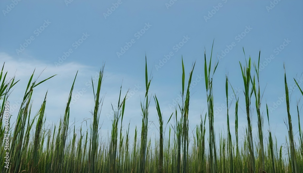 A field of tall slender stalks of sugarcane swayi