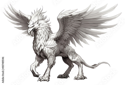 PNG Sketch griffin drawing animal representation.