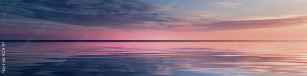 Fototapeta premium Serene Sunset Over Tranquil Ocean Waters