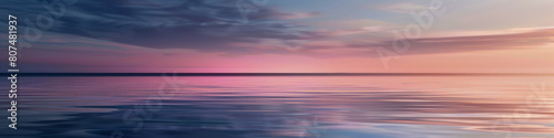 Serene Sunset Over Tranquil Ocean Waters © smth.design